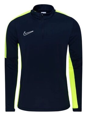 Nike Training Dri-Fit Long Sleeve Shirt Navy Blue & Neon Green